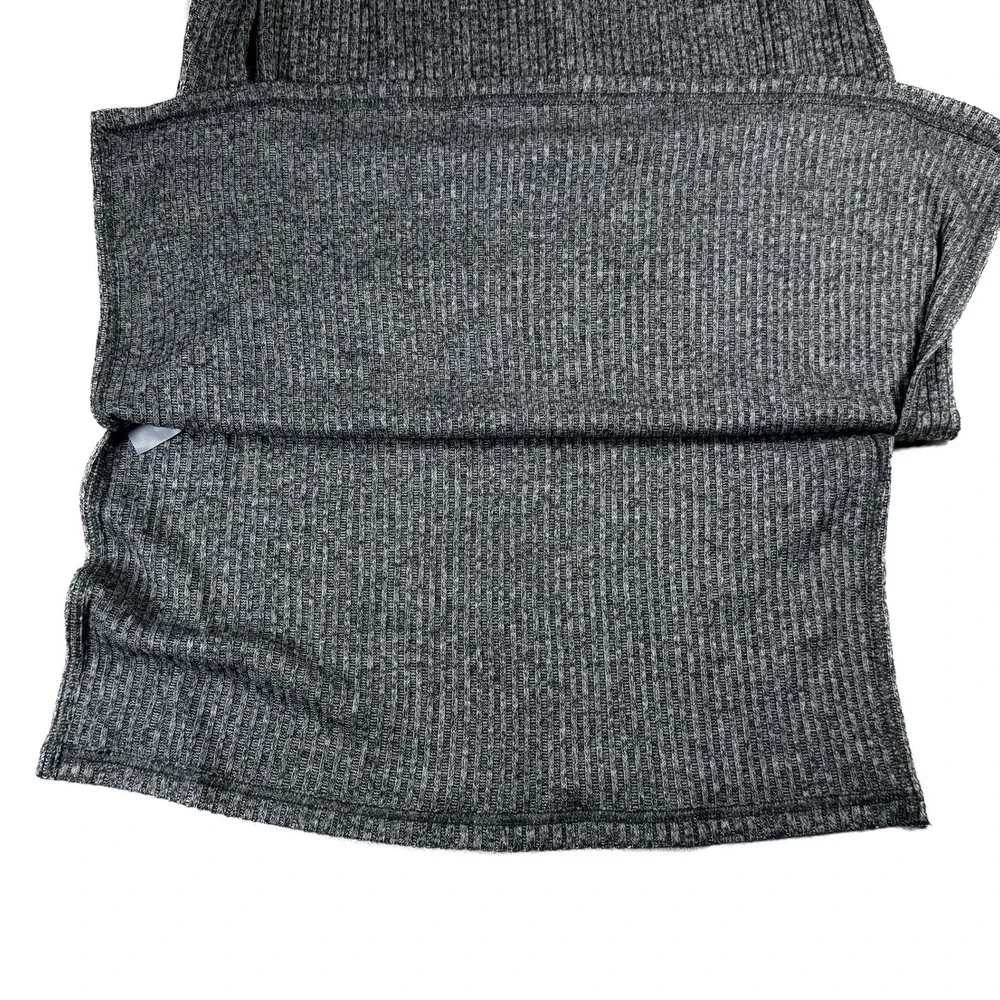 Banana Republic Ribbed Knit Midi Skirt Gray Career Casual Stretch‎ Women's M NWT